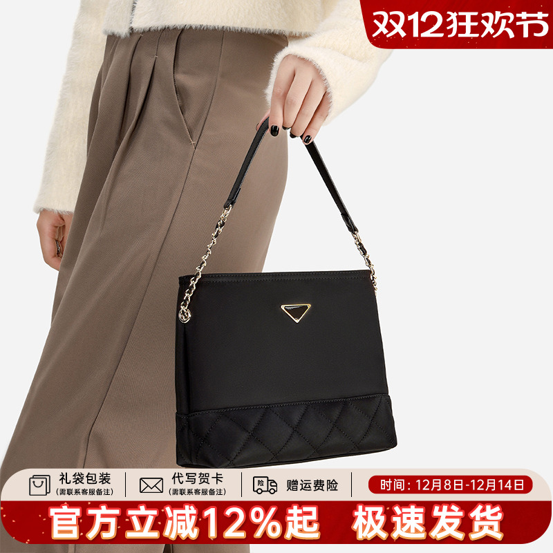 天美意帆布水桶包女2025新款