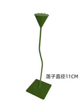 不锈钢荷花装饰品摆件金属雕塑酒店园林水池水景中式创意仿真荷叶