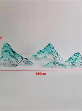 透明树脂假山落地摆件酒店景观装饰艺术品别墅玄关售楼处大型雕塑