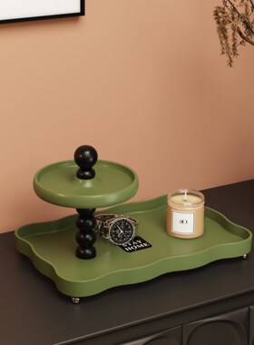 法式复古入户玄关装饰收纳摆件置物架桌面钥匙香薰家居首饰托盘