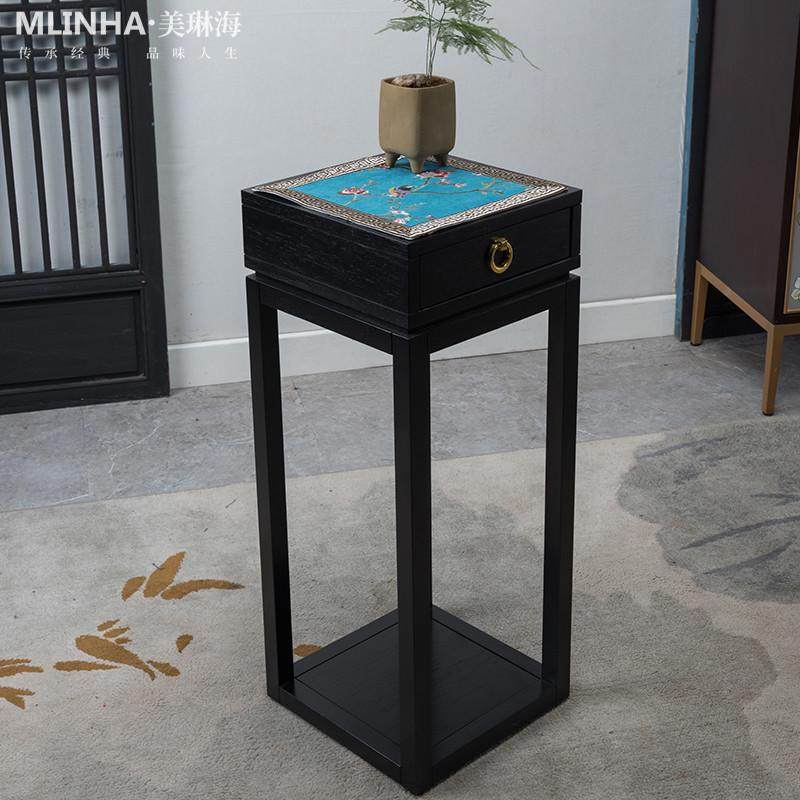 新中式花架垫置物架盖布角几垫方几垫炕几垫刺绣布艺花盆架防尘垫,居家布艺,万能盖巾,淘宝优惠券,粉丝福利购,淘宝优惠卷