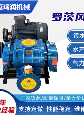 罗茨鼓风机SR65型污水处理鱼塘增氧曝气脱硝风机静音风机