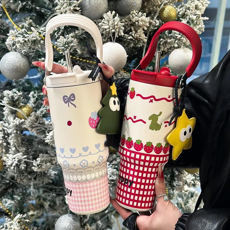 【旗舰店正品】高档大容量女生保温杯可爱办公室巨无霸冰霸杯便携