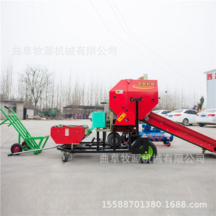 灵丘牛草打捆包膜机 猪草发酵青贮打包机 秸秆青储打捆包膜机厂家