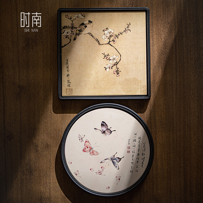 国风吸水壶承创意速干茶承干泡台家用小型托盘复古圆形方形小茶盘