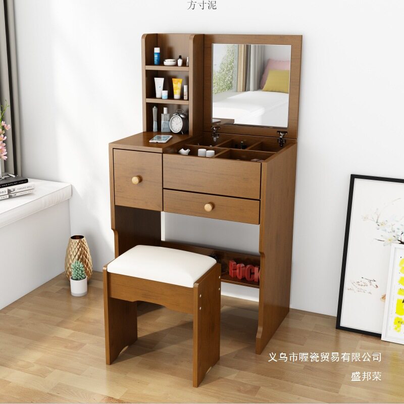 梳妆台简约小户型翻盖式化妆台网红ins收纳柜一体迷你化妆桌厂商