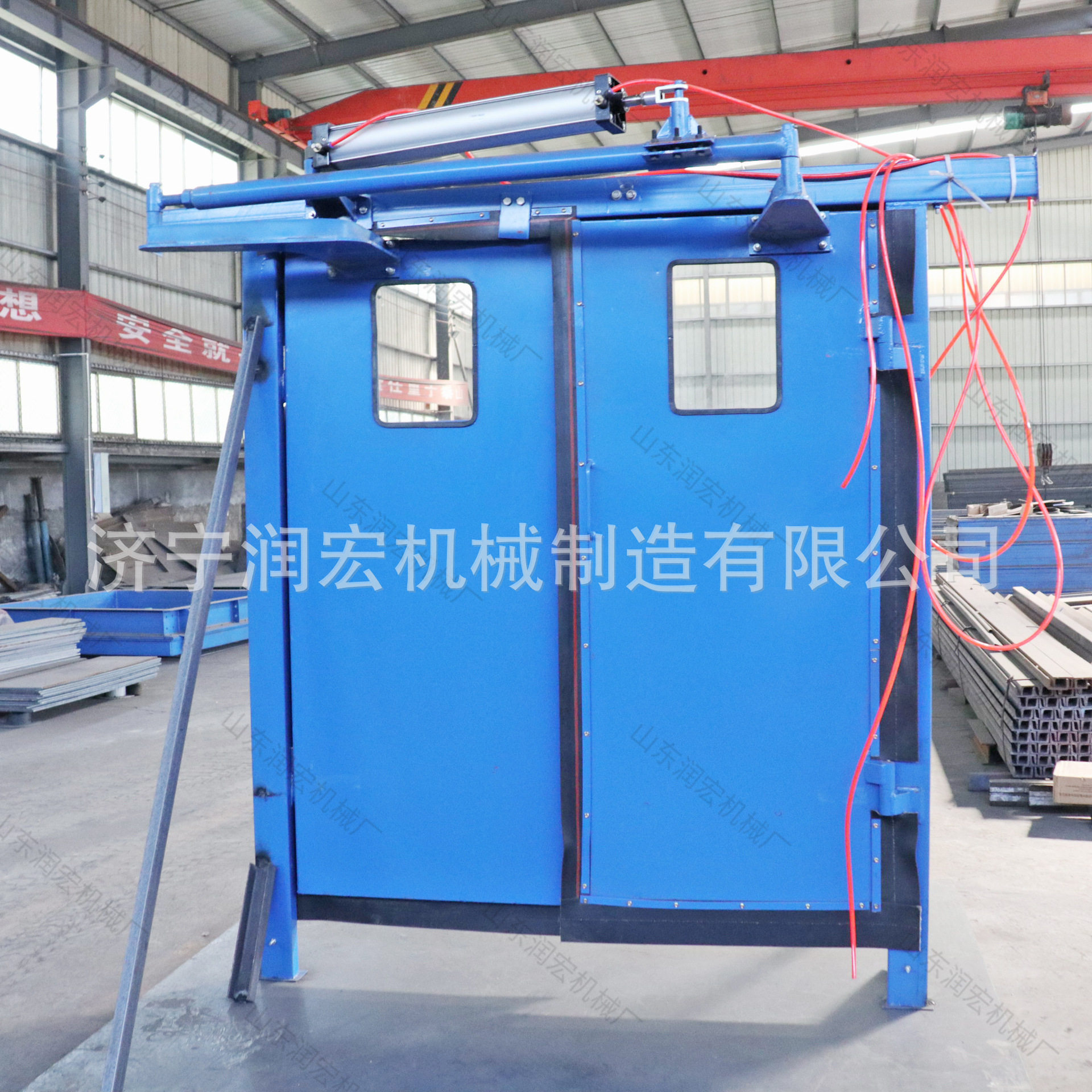 矿用气动无压风门巷道联动对开门行车风门红外线语音自动闭锁风门