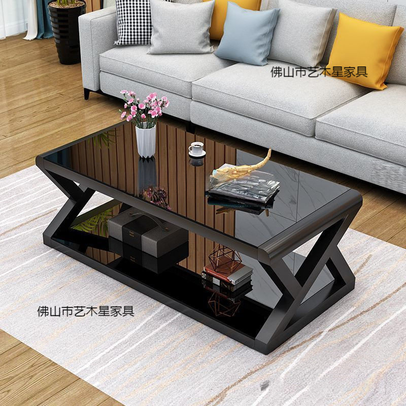 钢化玻璃茶几简约现代客厅小户型茶桌办公室方形简易桌子家用茶台