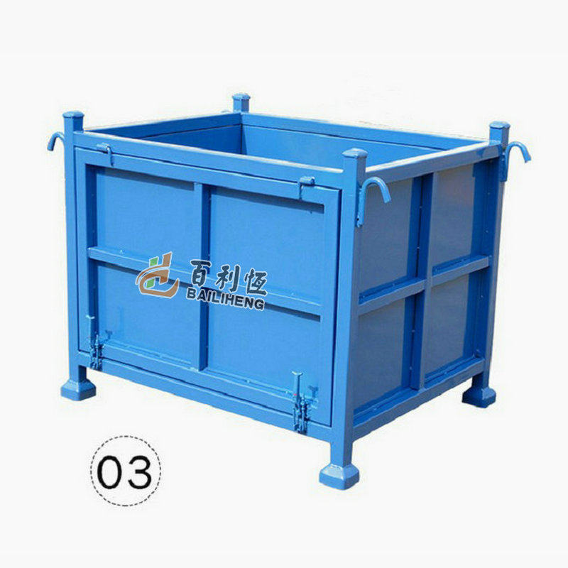 厂家直销金属周转箱钢制料箱可折叠仓储铁箱子周转筐仓储笼可打开