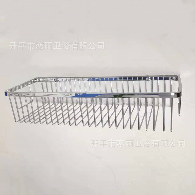 不锈钢浴室长方形转角架淋浴房墙角篮单层卫生间置物架40CM高端