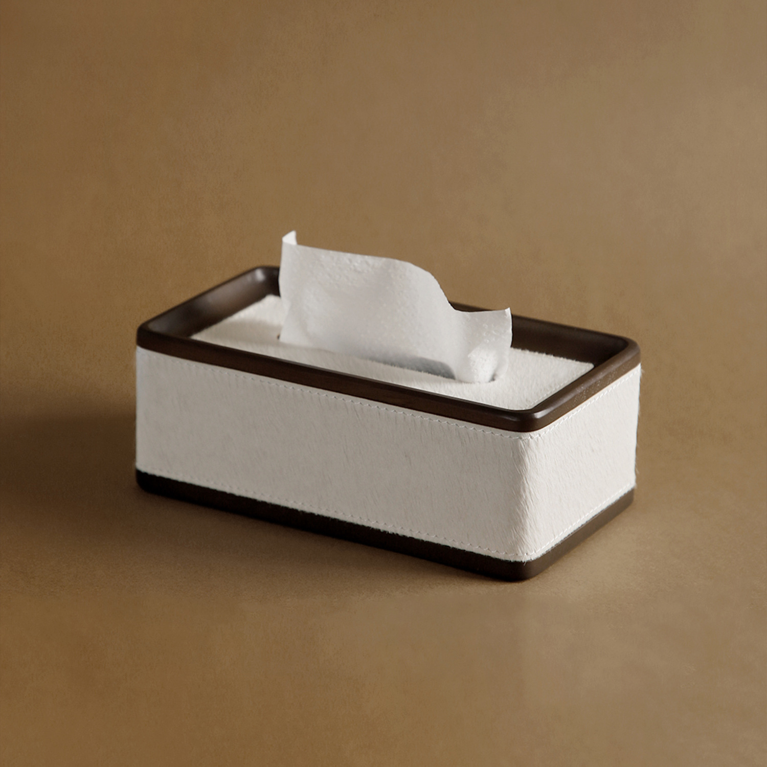 中古风高档创意马毛实木纸巾盒高级感客厅餐桌面磁吸抽纸盒装饰品