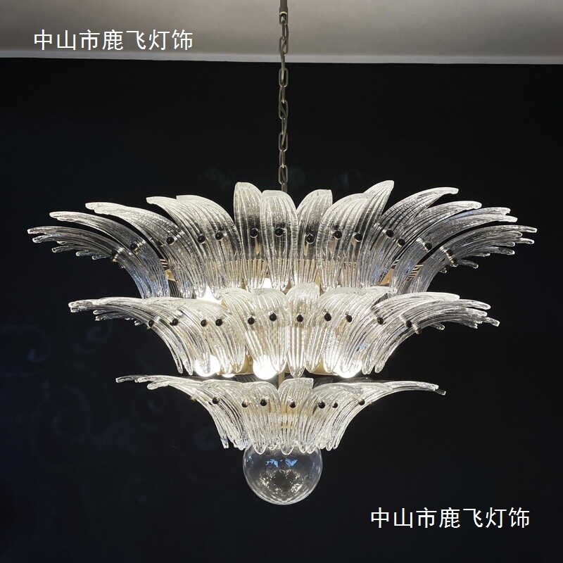 法式穆拉诺水晶吊灯美式复古轻奢别墅客厅楼梯挑空灯酒店餐厅装饰