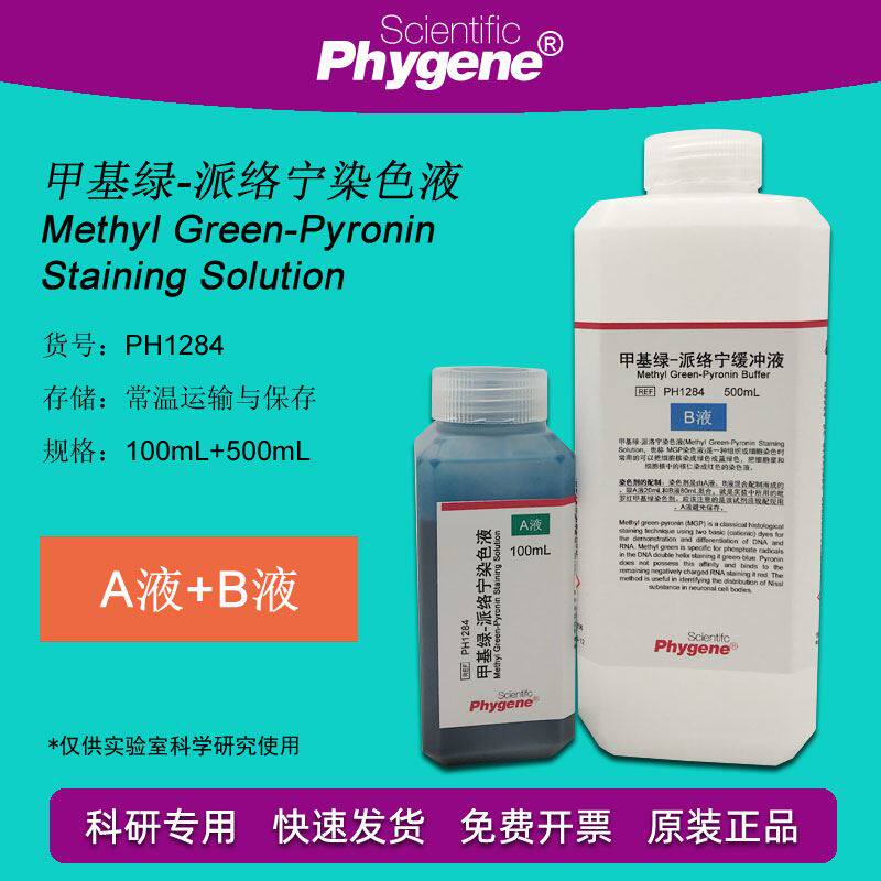 甲基绿-吡罗红(派络宁)染色液 100mL+500mL 核酸染色实验 PHYGENE