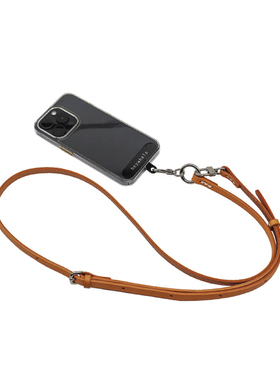 原创手工植鞣牛皮手机挂绳斜挎背带真皮双钩扣包包肩带可调节皮绳