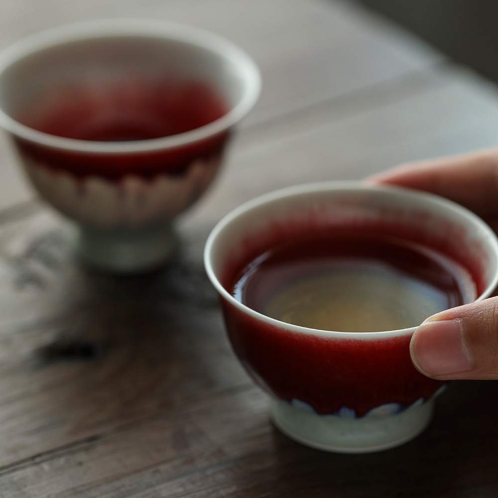 景德镇非物质文化遗产田涛作品主人杯高温原矿色釉茶具卵幕月晕杯