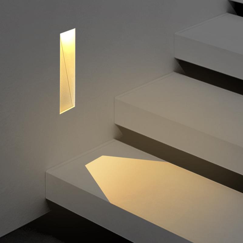 楼梯无主灯无边框感应地脚灯内嵌入式踏步侧壁台阶墙角过道小夜灯