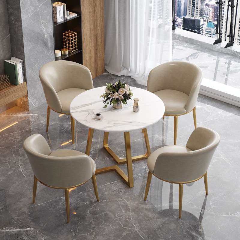 轻奢接待洽谈桌椅组合商务售楼处会客休闲谈判店铺办公室小圆桌子