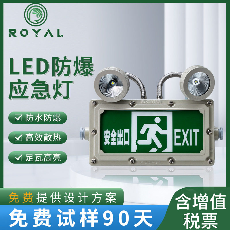 江苏荣亚防爆LED应急指示标志标识灯双头应急灯三防灯节能