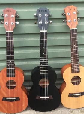 23寸黑色桃花心木尤克里里ukulele乌克丽丽四弦琴小吉他初学