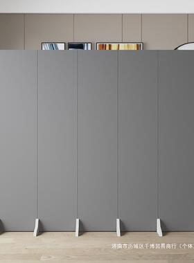 办公室灰色屏风隔断墙客厅折叠移动现代简约遮挡家用折屏