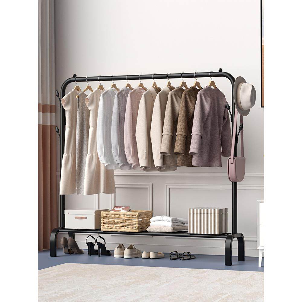 单杠衣架落地立式挂衣架可移动衣帽架晾衣架室内卧室阳台晒衣架子