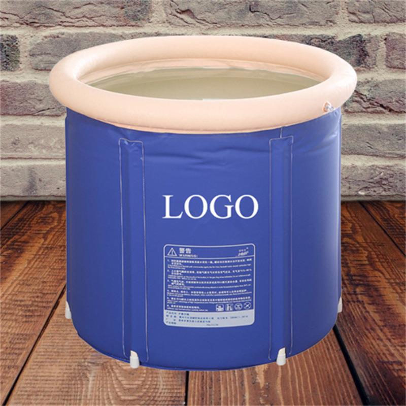 充气冰浴桶折叠沐浴泡澡桶家用圆形PVC冰浴缸大号洗澡浴盆