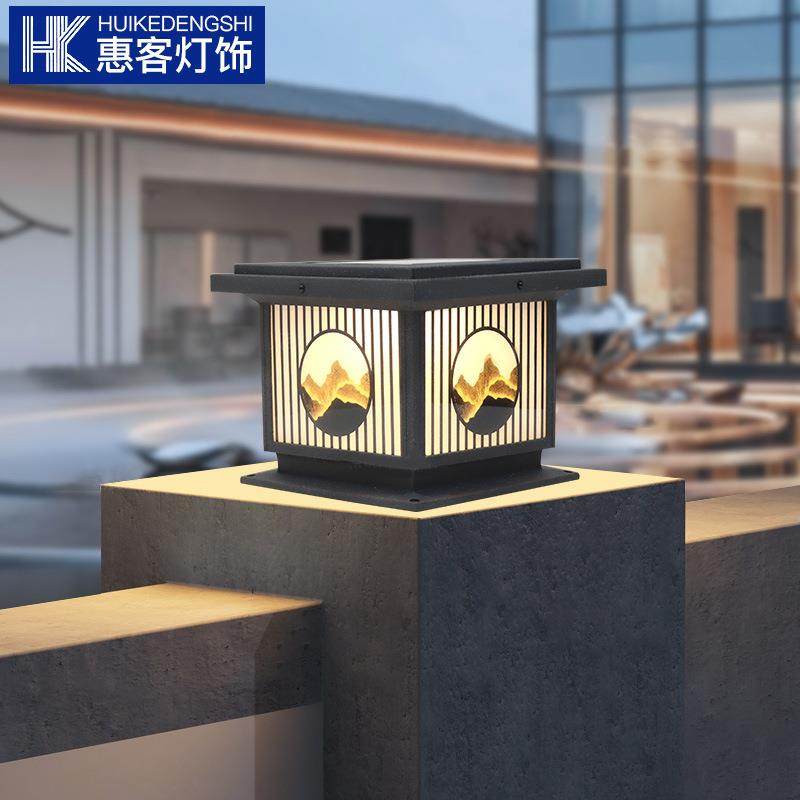 户外防水太阳能柱头灯别墅门口柱灯花园景观装饰围墙灯庭院柱子灯