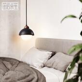 现代创意主卧床头小吊灯设计师黑洞石卧室餐厅飘窗玄关吧台吊线灯