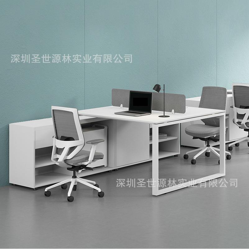 创意办公室桌财务办公桌简约现代职员办公桌椅双人白色工位办公桌