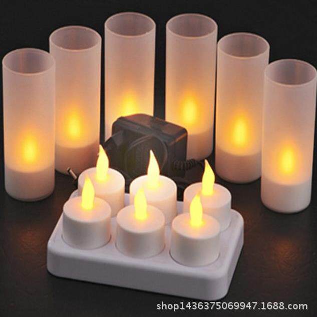 6座LED电子蜡烛灯 充电蜡烛灯 装饰灯 LED蜡烛灯 小夜灯