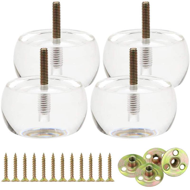 亚克力透明圆饼沙发腿有机玻璃茶几脚家具柜脚床脚台脚椅子脚桌脚