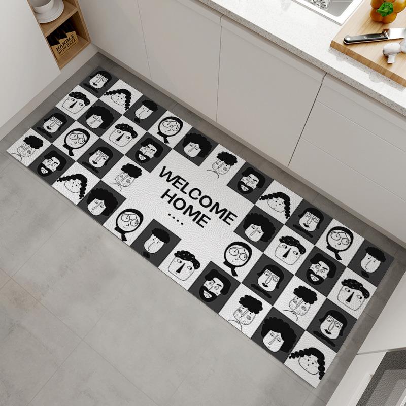 厨房地垫防滑防油pvc可擦免洗新款2022耐脏门口长条可裁剪脚垫子