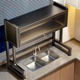 厨房水槽置物架沥水碗碟收纳洗碗槽水池家用沥水碗盘多功能碗碟柜