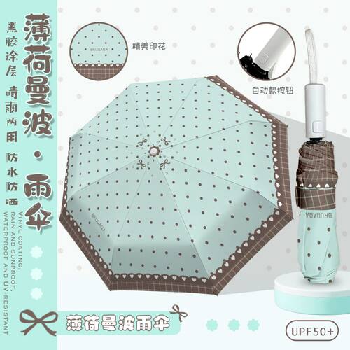黑胶UPF50+全遮光防晒晴雨伞