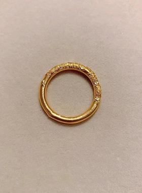小红书款简约金色戒指个性轻奢小众设计感气质精致素圈食指戒指环