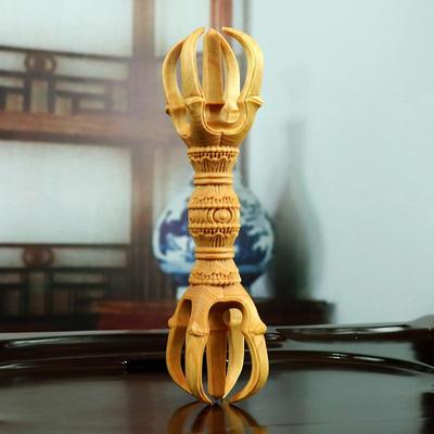 黄杨木雕刻五钴金刚杵法器藏唐密东密传密五股工艺品藏品礼品