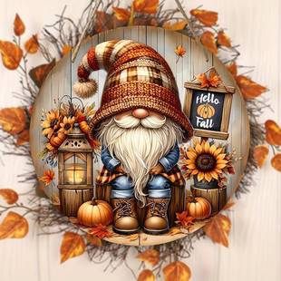 跨境秋天侏儒老人万圣节南瓜亚克力窗饰门廊挂件带绳窗户悬挂装饰