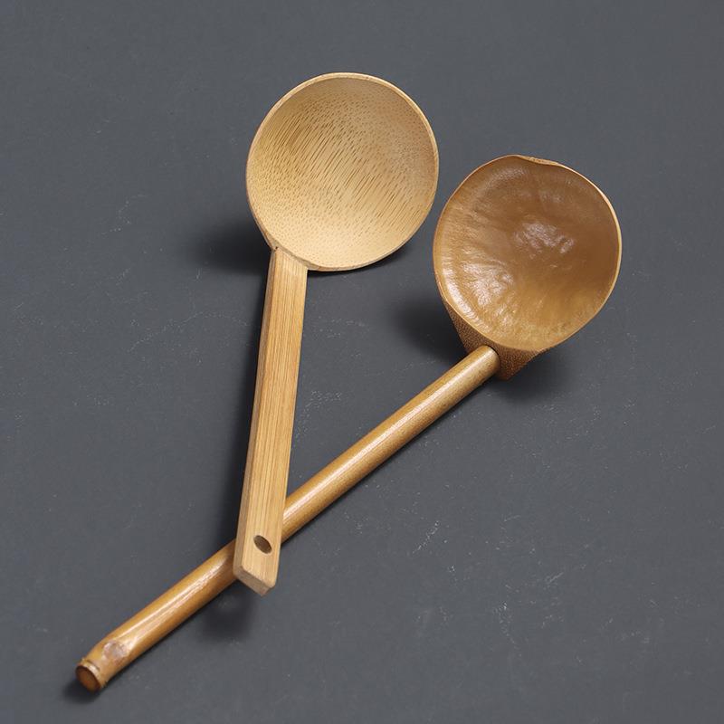 日式拉面勺子汤勺竹制油勺餐具 茶道配件分茶器水勺出口日本