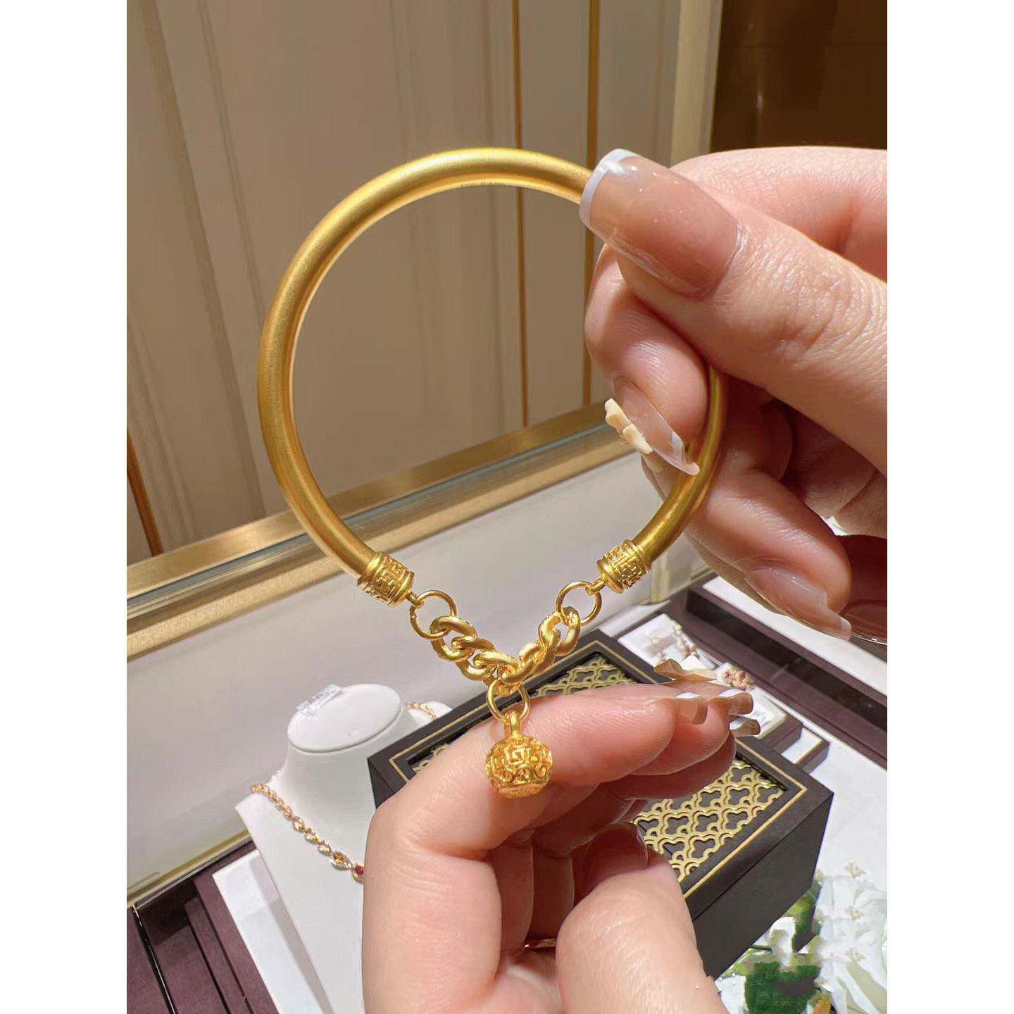 古法宫铃手镯女款中式复古铃铛镯子轻奢风气质半镯手环节日送礼物