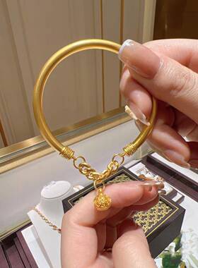 古法宫铃手镯女款中式复古铃铛镯子轻奢风气质半镯手环节日送礼物