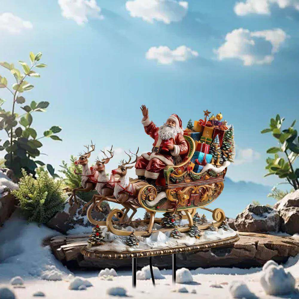 跨境送礼物的圣诞老人花园桩室内外亚克力装饰防水耐磨地插道具,家居饰品,户外/庭院摆件,淘宝优惠券,粉丝福利购,淘宝优惠卷