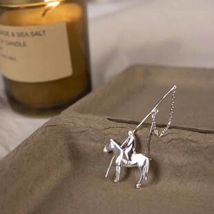 民族风复古银色蒙古元素套马杆胸针小众百搭气质银色个性百搭胸针