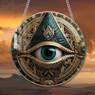 跨境2D平面凝视死亡之眼复古轻奢亚克力圆盘挂件窗饰家居墙面装饰