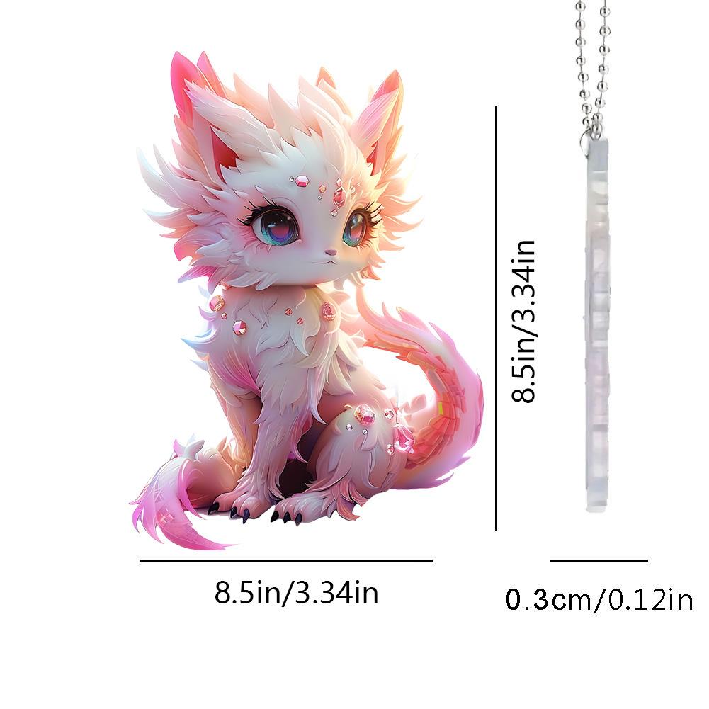 跨境爆款粉色可爱狐狸 九尾狐 龙猫动物钥匙扣包包车载后视镜挂件