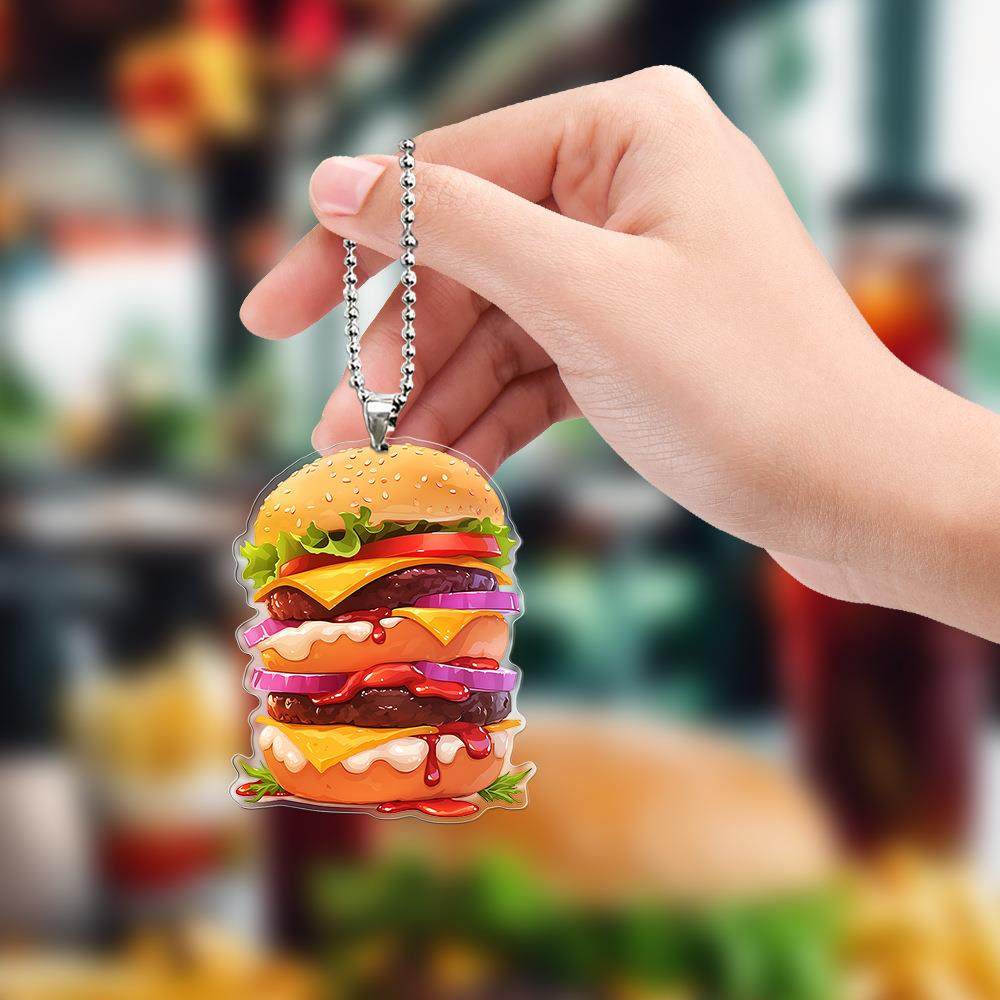 跨境创意三层汉堡包店内促销包包钥匙扣挂件车载后视镜挂牌钥匙扣,饰品/流行首饰/时尚饰品新,其他DIY饰品配件,淘宝优惠券,粉丝福利购,淘宝优惠卷