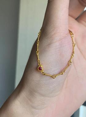 精致轻奢高级感红色爱心锆石手链女2025新款时尚日常百搭气质