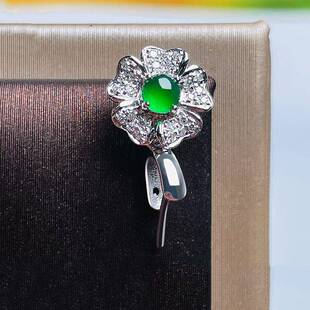 镀18K色豪华祖母绿镶钻高货扣头高档吊坠夹扣万能扣玉饰品配件