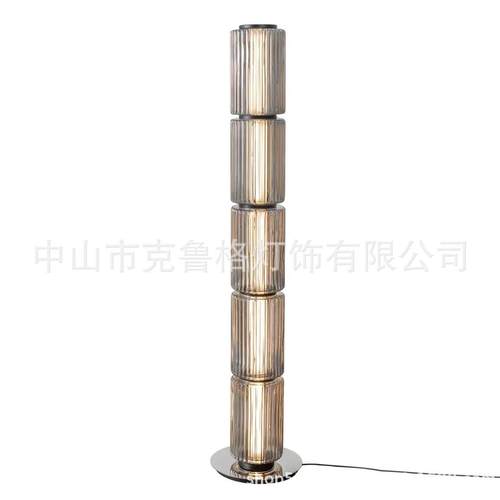 北欧后现代简约罗马柱堆叠直筒长条餐厅床头会所吧台吊灯台灯落地