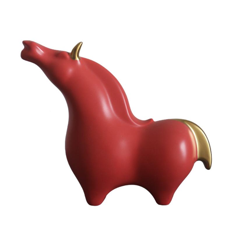 北代欧轻奢风创抽象马陶瓷现酒柜居办公室摆意件QCC家摆设装饰品