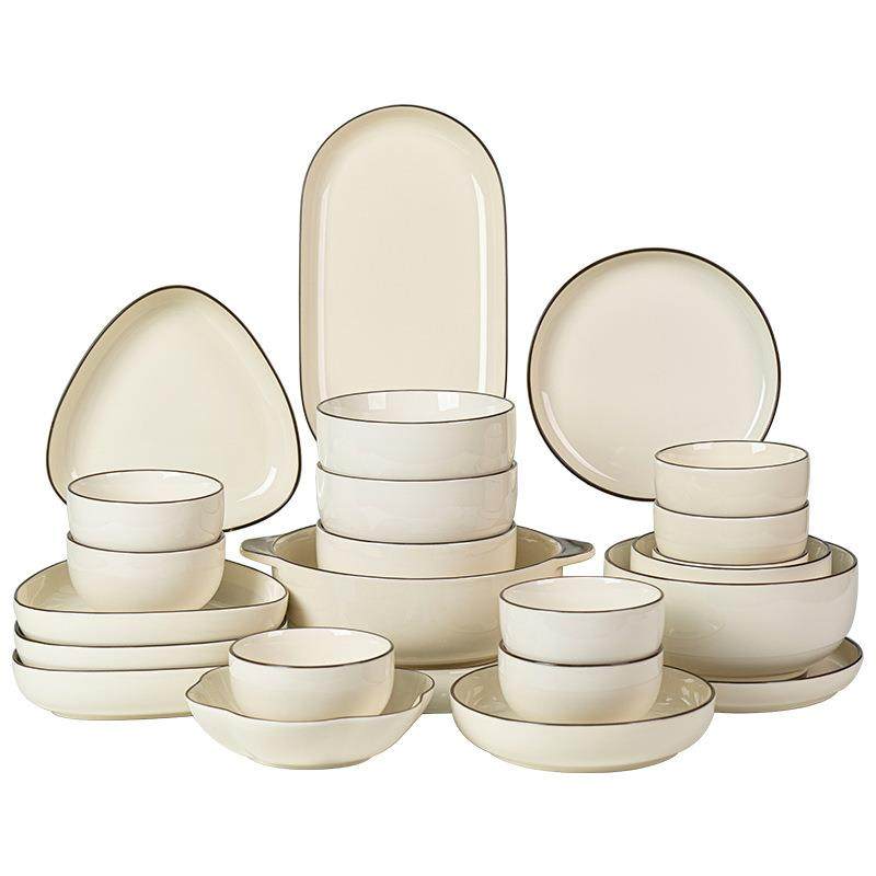 景德镇碗碟套装家用2025新款陶瓷餐具碗盘筷乔迁简约碗筷盘子组合,餐饮具,餐具瓷器套装,淘宝优惠券,粉丝福利购,淘宝优惠卷